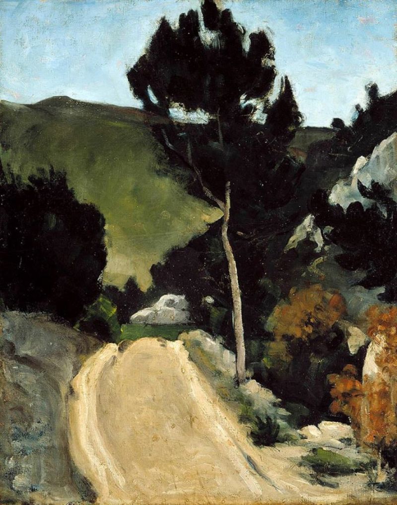 Peinture sur toile, reproduction de Paul Cezanne La Route Tournante En Provence C. 1866 qualité musée
