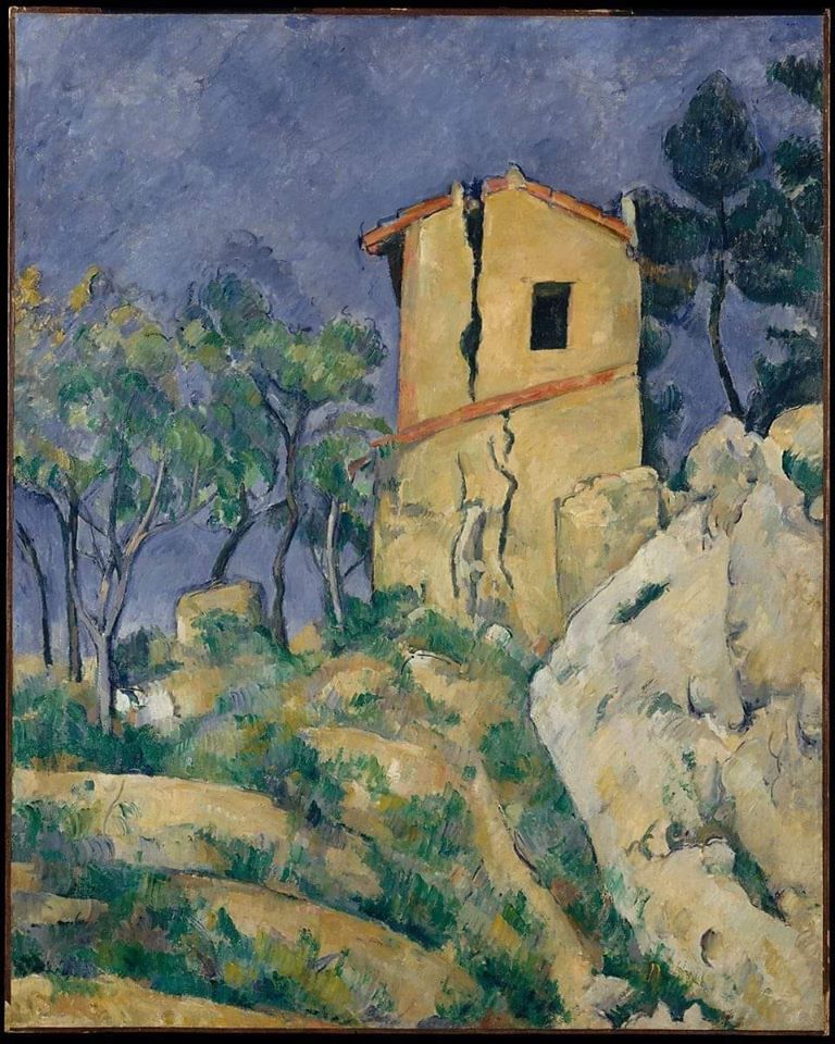 Peinture sur toile, reproduction de Paul Cezanne The House With The Cracked Walls 1892 94 qualité musée