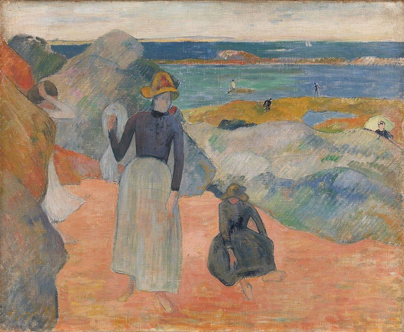 Peinture sur toile, reproduction de Paul Gauguin, Sur la plage en Bretagne, 1889 qualité musée