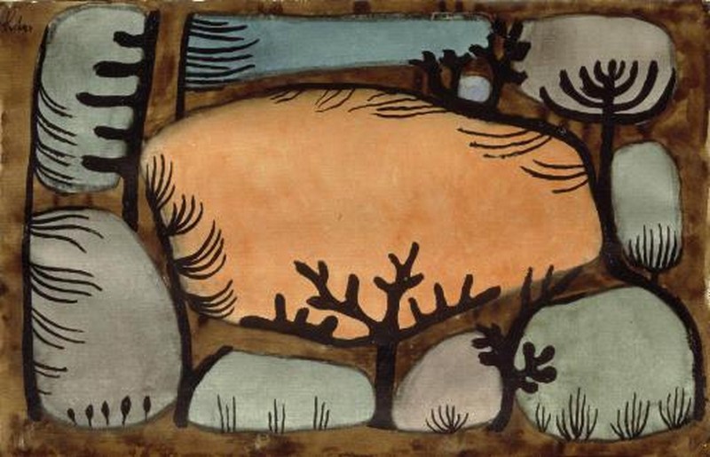 Peinture sur toile, reproduction de Paul Klee, Der Tag im Wald, 1935 qualité musée
