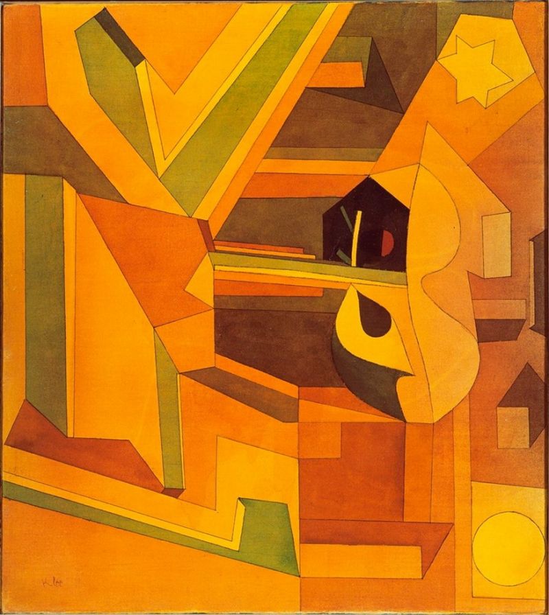 Peinture sur toile, reproduction de Paul Klee, Neues im Oktober (New in October) qualité musée