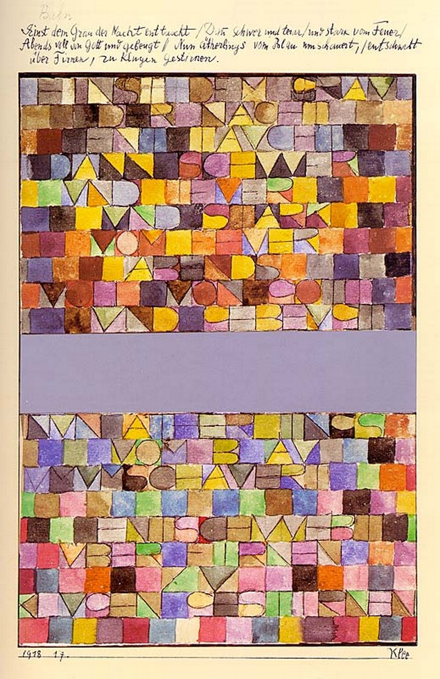 Peinture sur toile, reproduction de Paul Klee, Once Emerged from the Gray of Night qualité musée