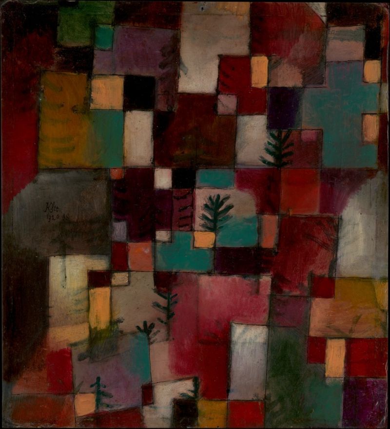 Peinture sur toile, reproduction de Paul Klee, Redgreen and Violet - Yellow Rhythms qualité musée