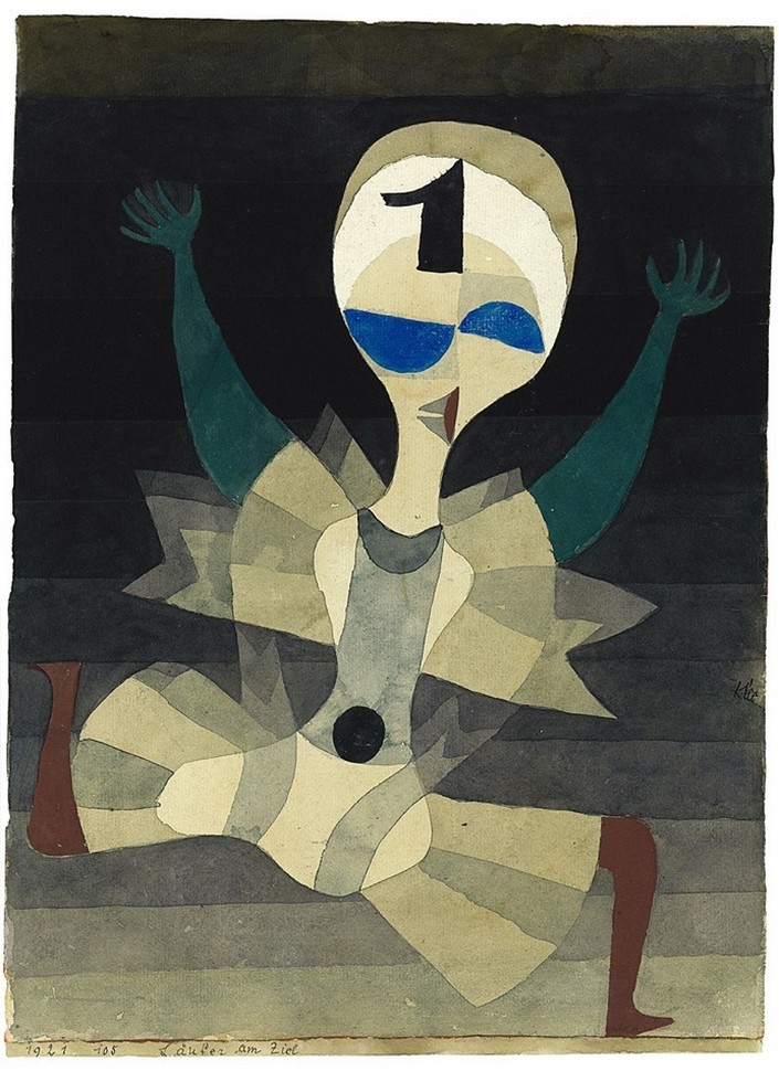 Peinture sur toile, reproduction de Paul Klee, Runner at the Goal - 1921 qualité musée