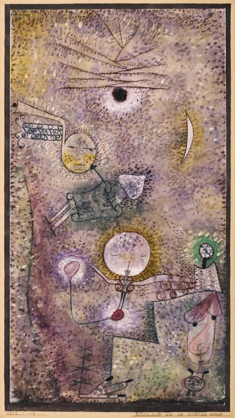 Peinture sur toile, reproduction de Paul Klee Schicksale Um Die Jahres-wende Fates At The Turn Of The Year 1922 qualité musée