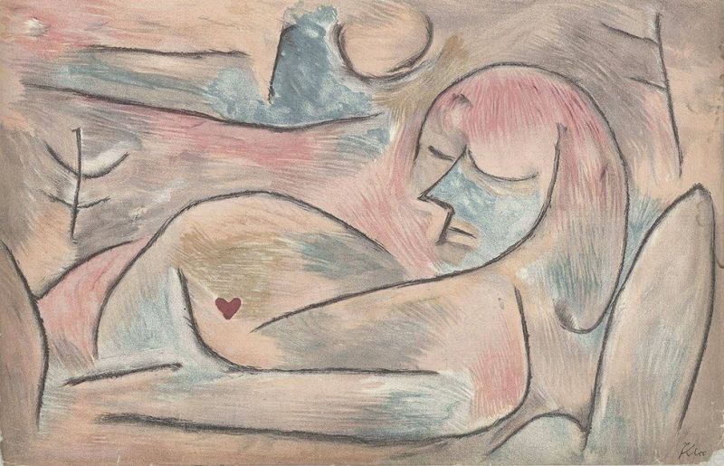 Peinture sur toile, reproduction de Paul Klee,  Sommeil D'Hiver (Winter Sleep),1938 qualité musée