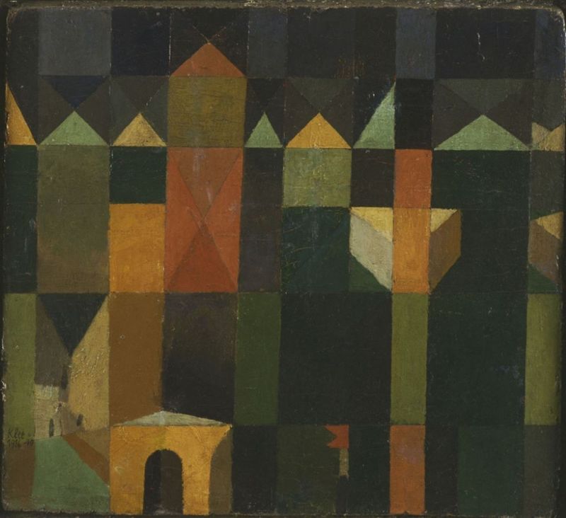 Peinture sur toile, reproduction de Paul Klee Stadt Der Turme City Of Towers 1916 qualité musée