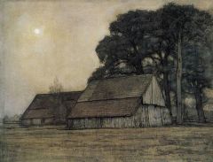 Piet Mondrian Evening Sheepfold And Farmstead 1906