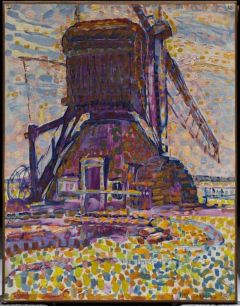 Piet Mondrian The Winkel Mill Pointillist Version 1908