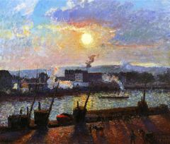Pissarro, Coucher de soleil, Rouen