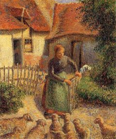 Pissarro, La bergère rentre ses moutons