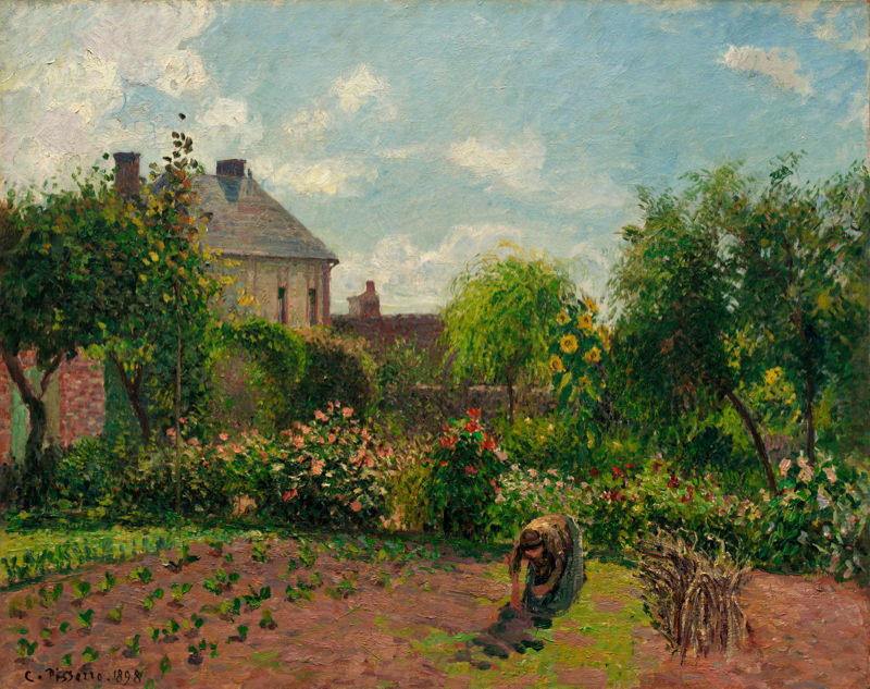 Peinture sur toile, reproduction de Pissarro, Le jardin de l'artiste à Eragny qualité musée
