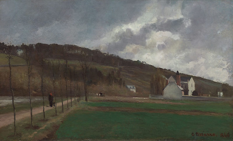 Peinture sur toile, reproduction de Pissarro, Les rives de la Marne en hiver qualité musée