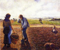Pissarro, Paysans dans leur champ, Eragny