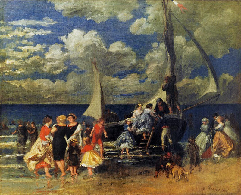 Peinture sur toile, reproduction de Renoir, Le retour de la fête nautique qualité musée