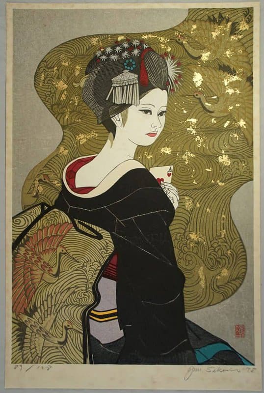 Peinture sur toile, reproduction de Sekino Junichiro Ace Of Hearts - From The Twelve Months Of Maiko qualité musée