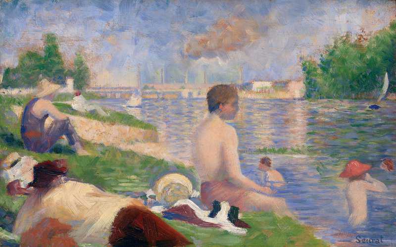 Peinture sur toile, reproduction de Seurat Georges, Étude Pour Une Baignade à Asnières qualité musée