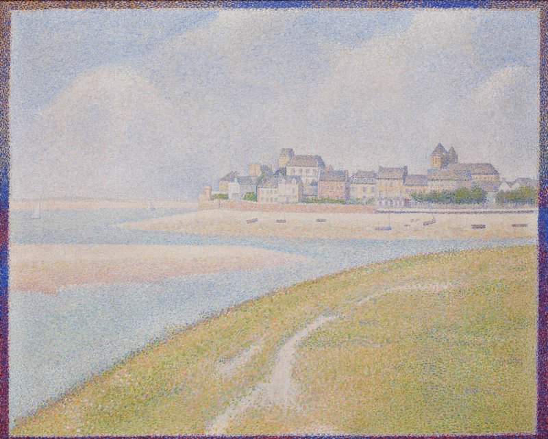 Peinture sur toile, reproduction de Seurat Georges View Of Le Crotoy From Upstream qualité musée