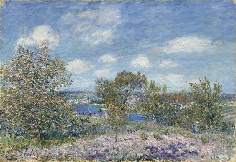 Peinture sur toile, reproduction de Sisley Alfred Apres-midi De Mai A By Pres De Moret-sur-loing Ca. 1882 qualité musée