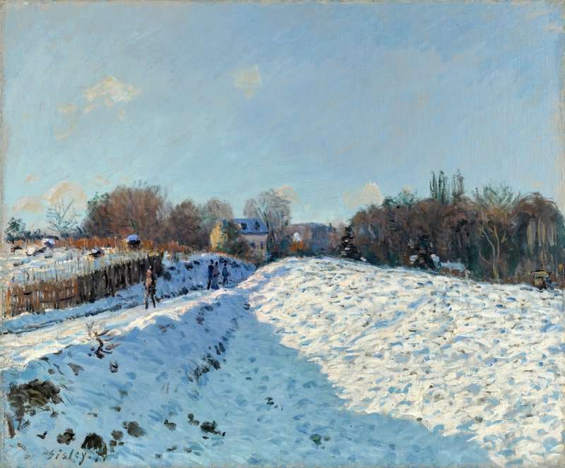 Peinture sur toile, reproduction de Sisley Alfred Effet De Neige A Louveciennes 1874 qualité musée
