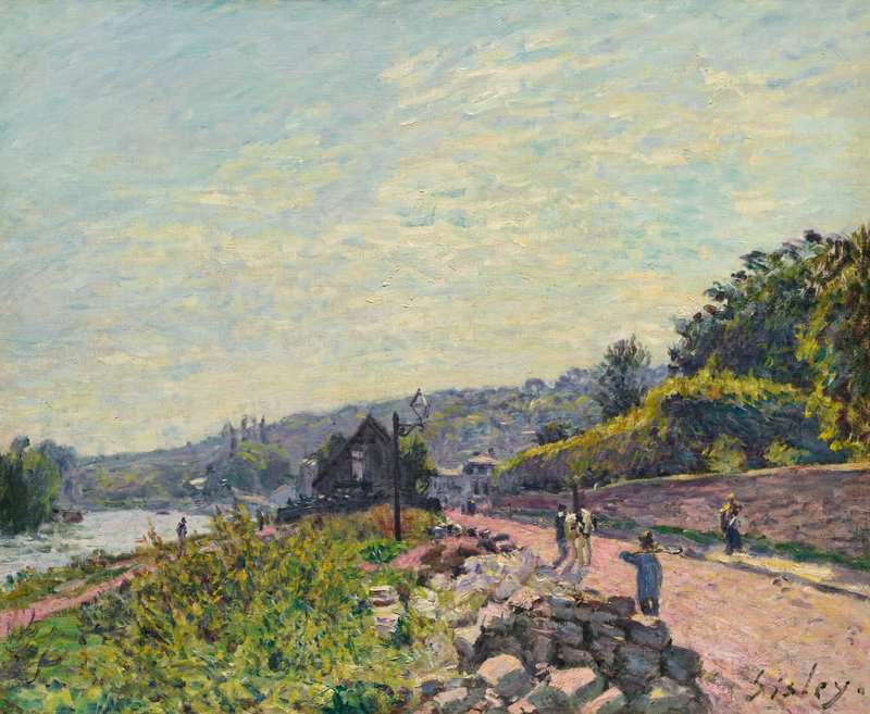 Peinture sur toile, reproduction de Sisley Alfred La Seine Au Bas-meudon Ca. 1878-79 qualité musée