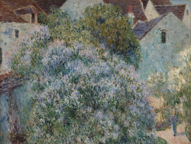 Peinture sur toile, reproduction de Sisley Alfred Les Lilas Dans Mon Jardin 1892 qualité musée