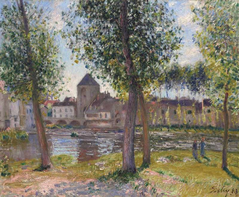 Peinture sur toile, reproduction de Sisley Alfred Les Peupliers A Moret-sur-loing Apres Midi D Ao T 1888 qualité musée