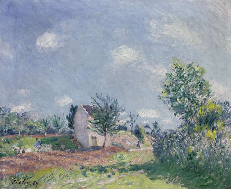 Peinture sur toile, reproduction de Sisley Alfred Paysage De Printemps Chemin Aux Environs De Moeret-sur-loing 1889 qualité musée