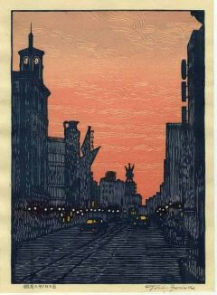 Toshi Yoshida Ginza At Sunrise Tokyo 1958