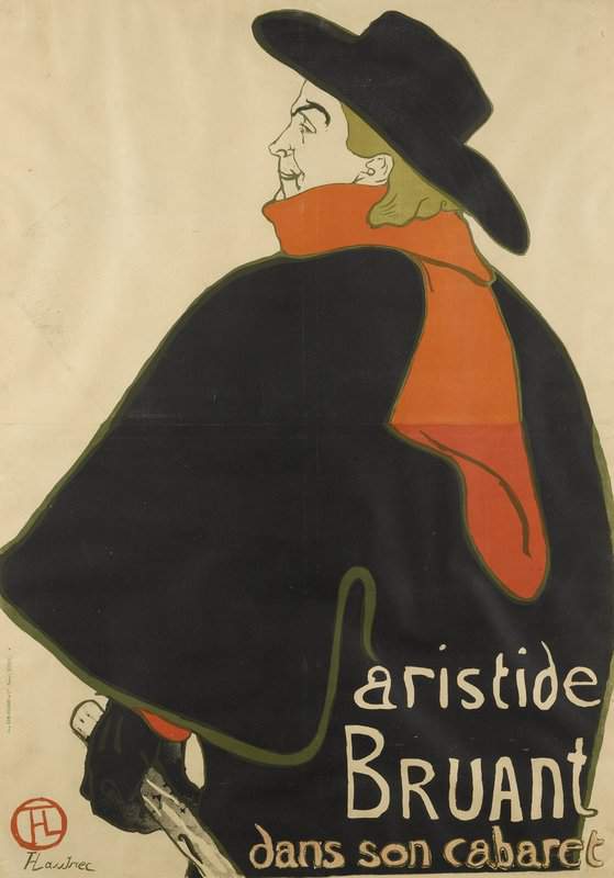 Peinture sur toile, reproduction de Toulouse-lautrec Henri De Aristide Bruant Dans Son Cabaret 1 qualité musée