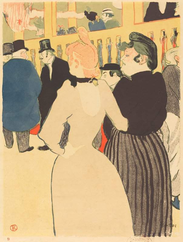 Peinture sur toile, reproduction de Toulouse-lautrec Henri De At The Moulin Rouge La Goulue And Her Sister qualité musée