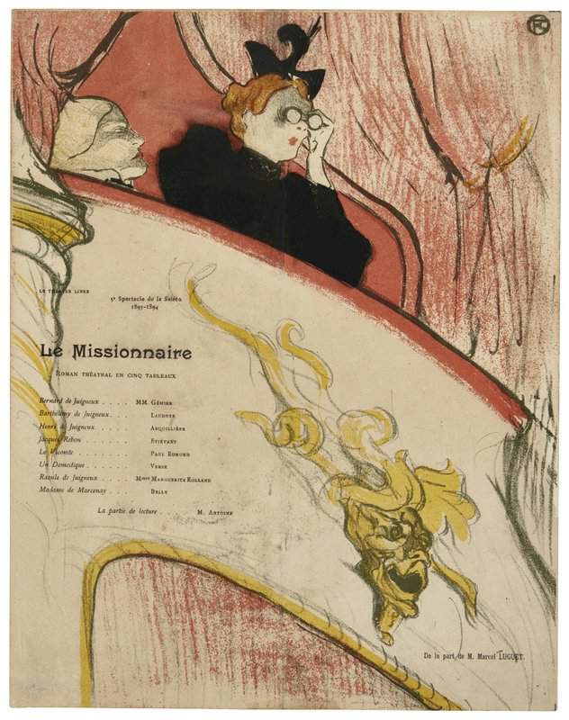 Peinture sur toile, reproduction de Toulouse-lautrec Henri De La Loge Au Mascaron Dore qualité musée