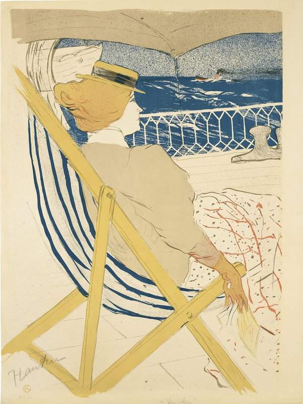 Peinture sur toile, reproduction de Toulouse-lautrec Henri De La Passagere Du 54 - Promenade En Yacht 1896 qualité musée