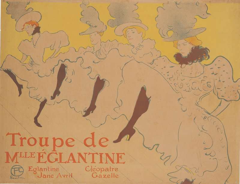 Peinture sur toile, reproduction de Toulouse-lautrec Henri De La Troupe De Madamoiselle Eglantine 1896 qualité musée