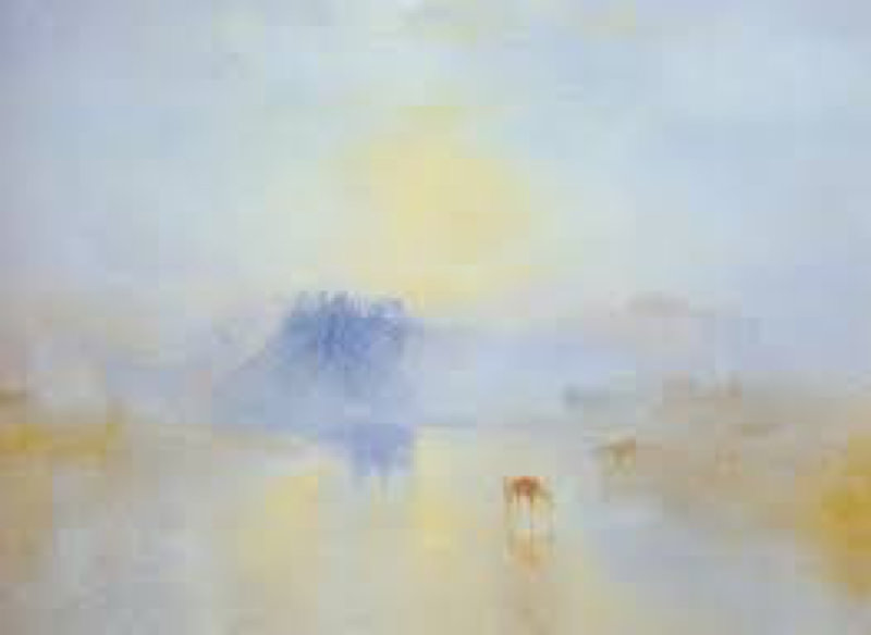 Peinture sur toile, reproduction de Turner, Chateau de Norham, Lever du soleil qualité musée