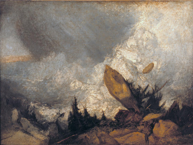 Peinture sur toile, reproduction de Turner, La chute d'une avalanche dans les Grisons qualité musée