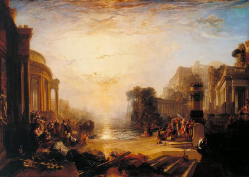 Peinture sur toile, reproduction de Turner, Le déclin de l'Empire carthaginois qualité musée