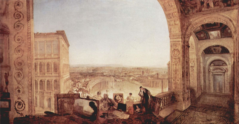 Peinture sur toile, reproduction de Turner, Rome, du Vatican. Raffaelle, Accompagné par La Fornarina qualité musée