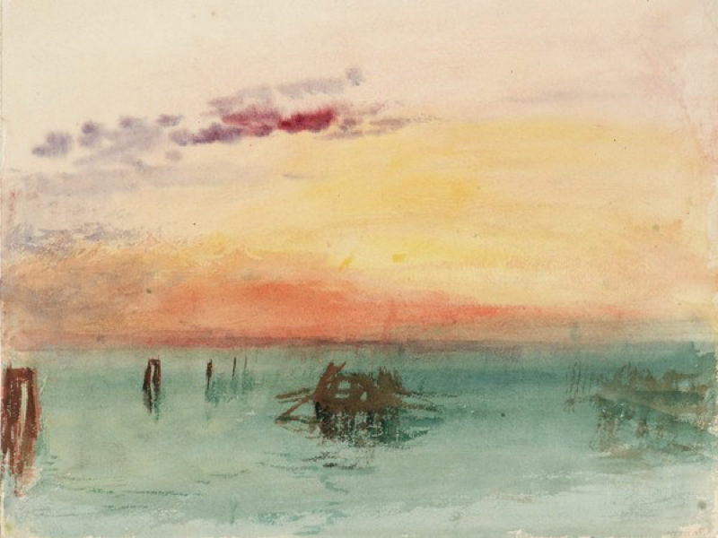 Peinture sur toile, reproduction de Turner, Venise - Vue du lagon au coucher du soleil, 1840 qualité musée