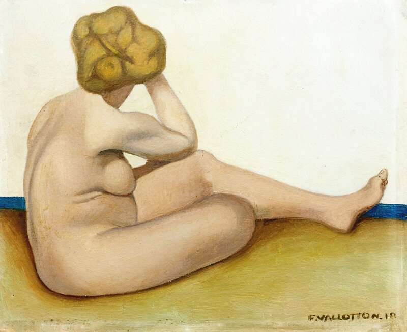 Peinture sur toile, reproduction de Vallotton Felix Baigneuse Assise Sur Le Sable 1918 qualité musée