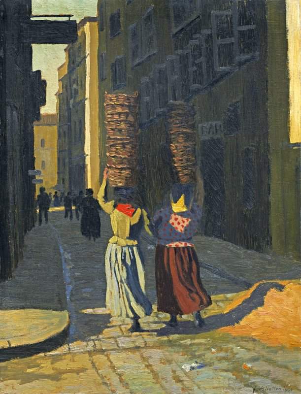 Peinture sur toile, reproduction de Vallotton Felix Femmes Portant De Corbeilles A Marseille 1901 qualité musée