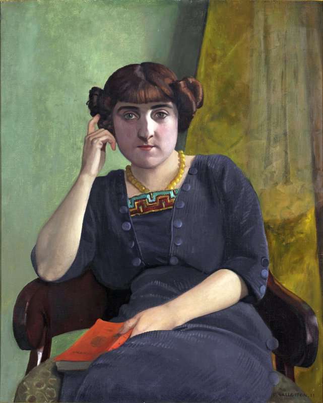 Peinture sur toile, reproduction de Vallotton Felix Portrait Of Young Woman In A Velour Dress qualité musée