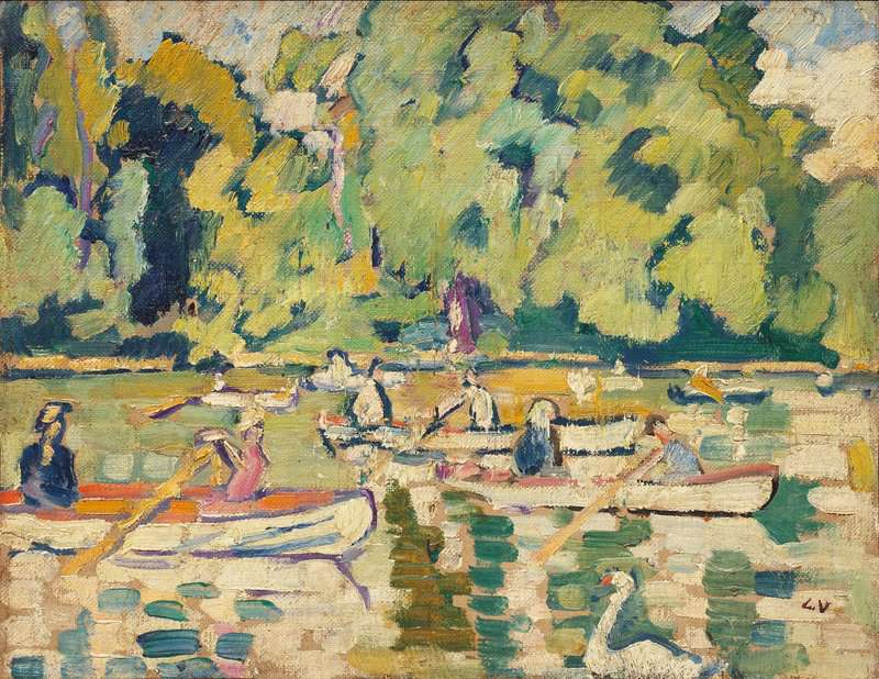 Peinture sur toile, reproduction de Valtat Louis Barques Au Bois De Boulogne 1938 qualité musée