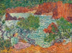 Valtat Louis Femme Sur Les Rochers Rouges Agay Ca. 1900