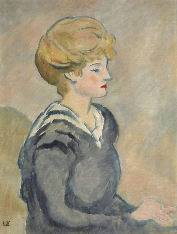 Peinture sur toile, reproduction de Valtat Louis Jeune Femme A La Mariniere 1914 qualité musée