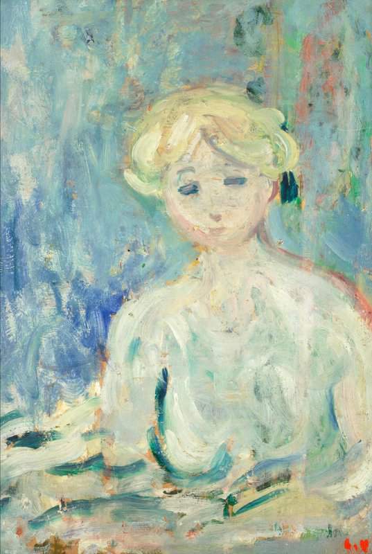 Peinture sur toile, reproduction de Valtat Louis Jeune Fille Blonde Au Noeud De Velours Noir 1897 qualité musée