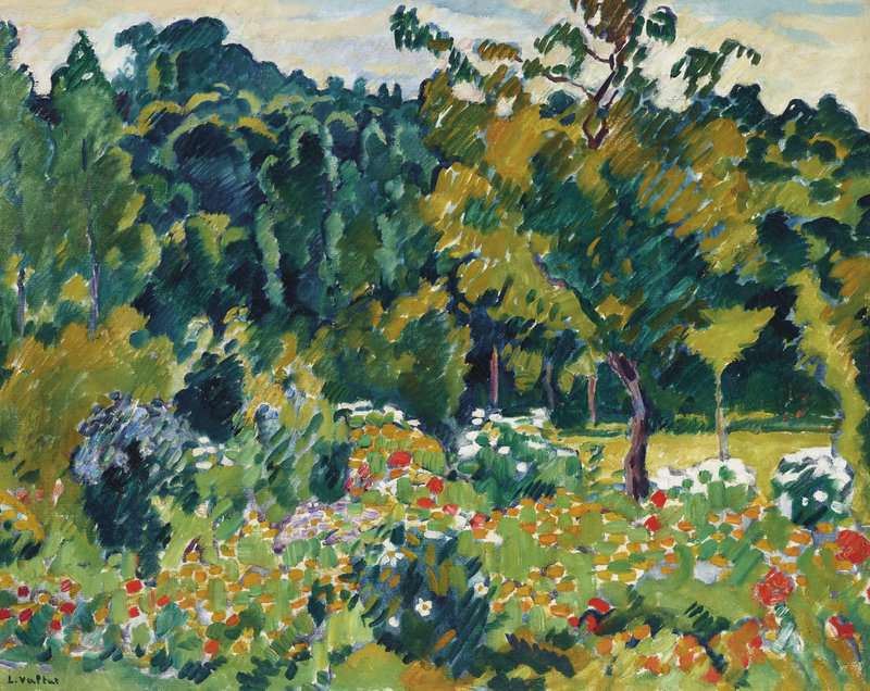 Peinture sur toile, reproduction de Valtat Louis Le Jardin De L Artiste A Choisel Ca. 1930 qualité musée