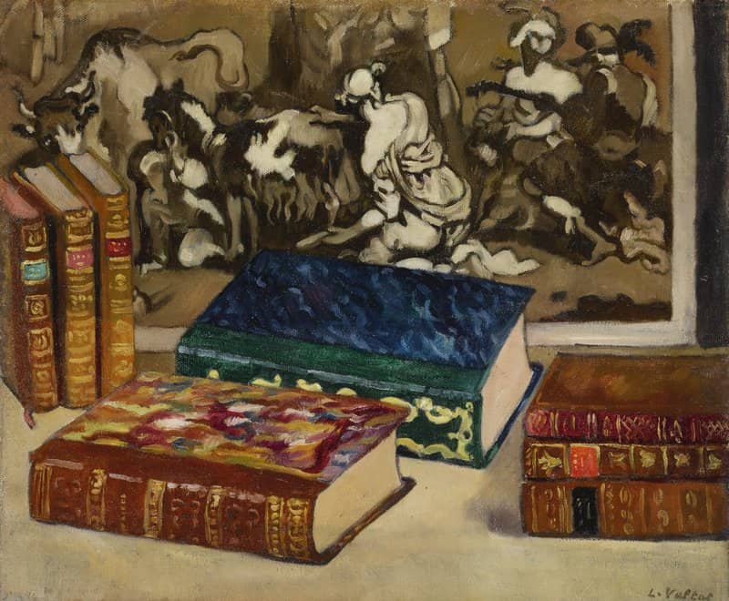 Peinture sur toile, reproduction de Valtat Louis Les Livres A La Gravure 1927 qualité musée