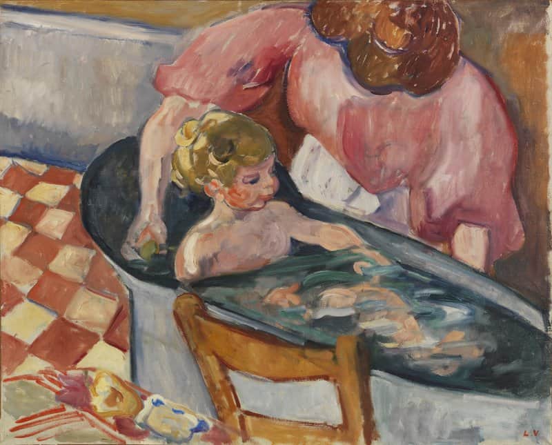 Peinture sur toile, reproduction de Valtat Louis Madame Valtat Et Son Fils Dans La Baignoire qualité musée