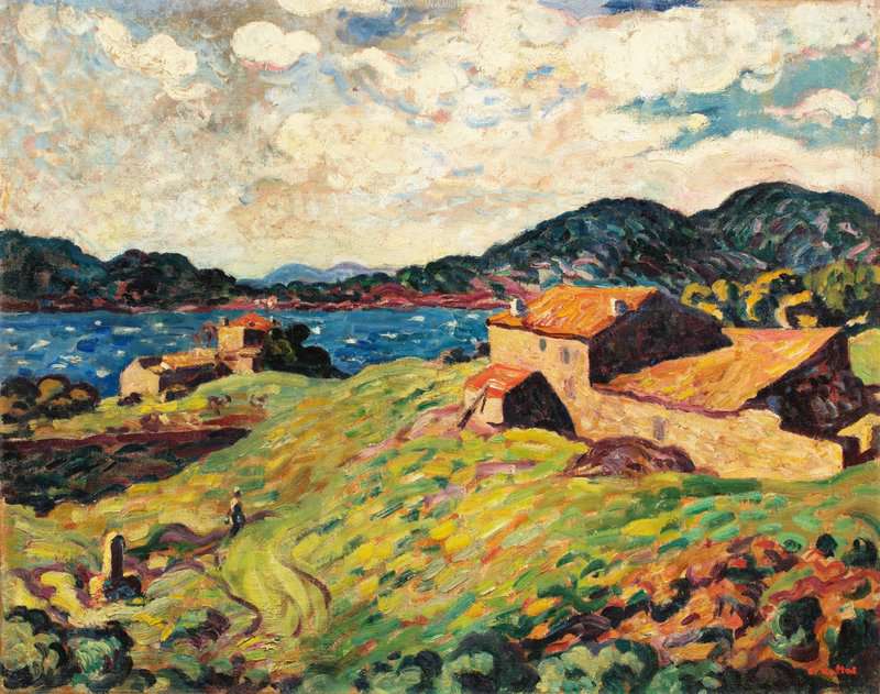 Peinture sur toile, reproduction de Valtat Louis Paysage Du Midi La Baie D Agay Ca. 1905 qualité musée